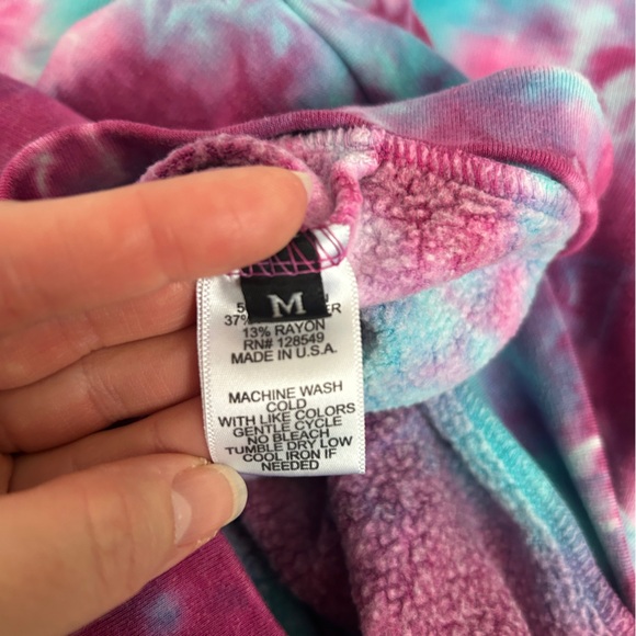 Aviator Nation Multi pink blue hand tie dye zip hoodie M - Picture 5 of 9